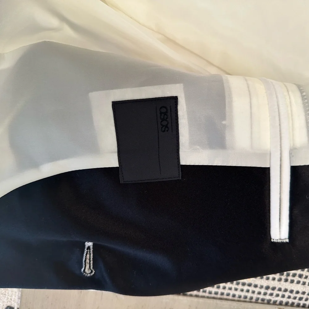 ASOS White Tuxedo Blazer with Black Trim